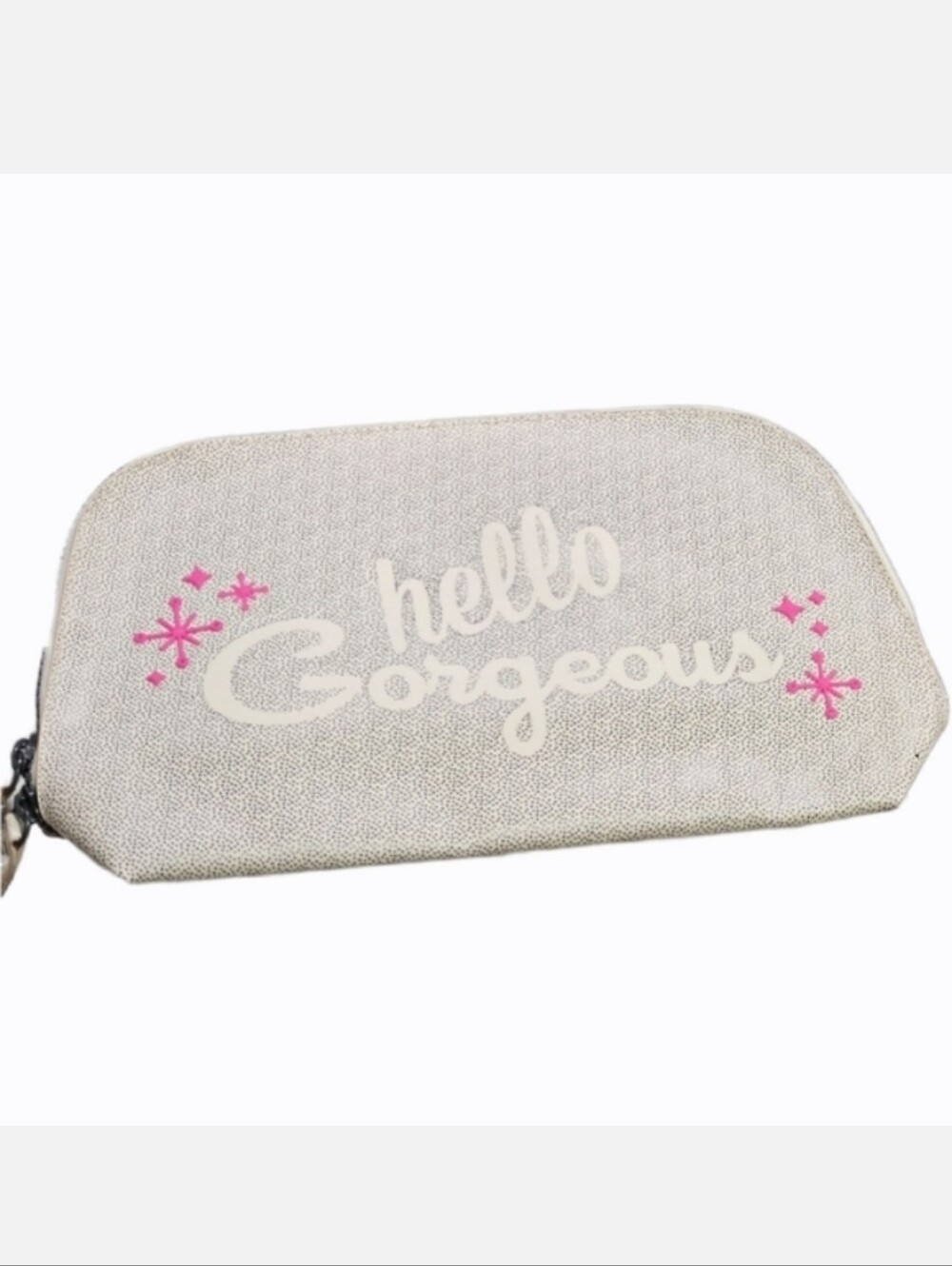 NWT BENEFIT COSMETICS TEXTURED HELLO GORGEOUS ZIPPER BAG!